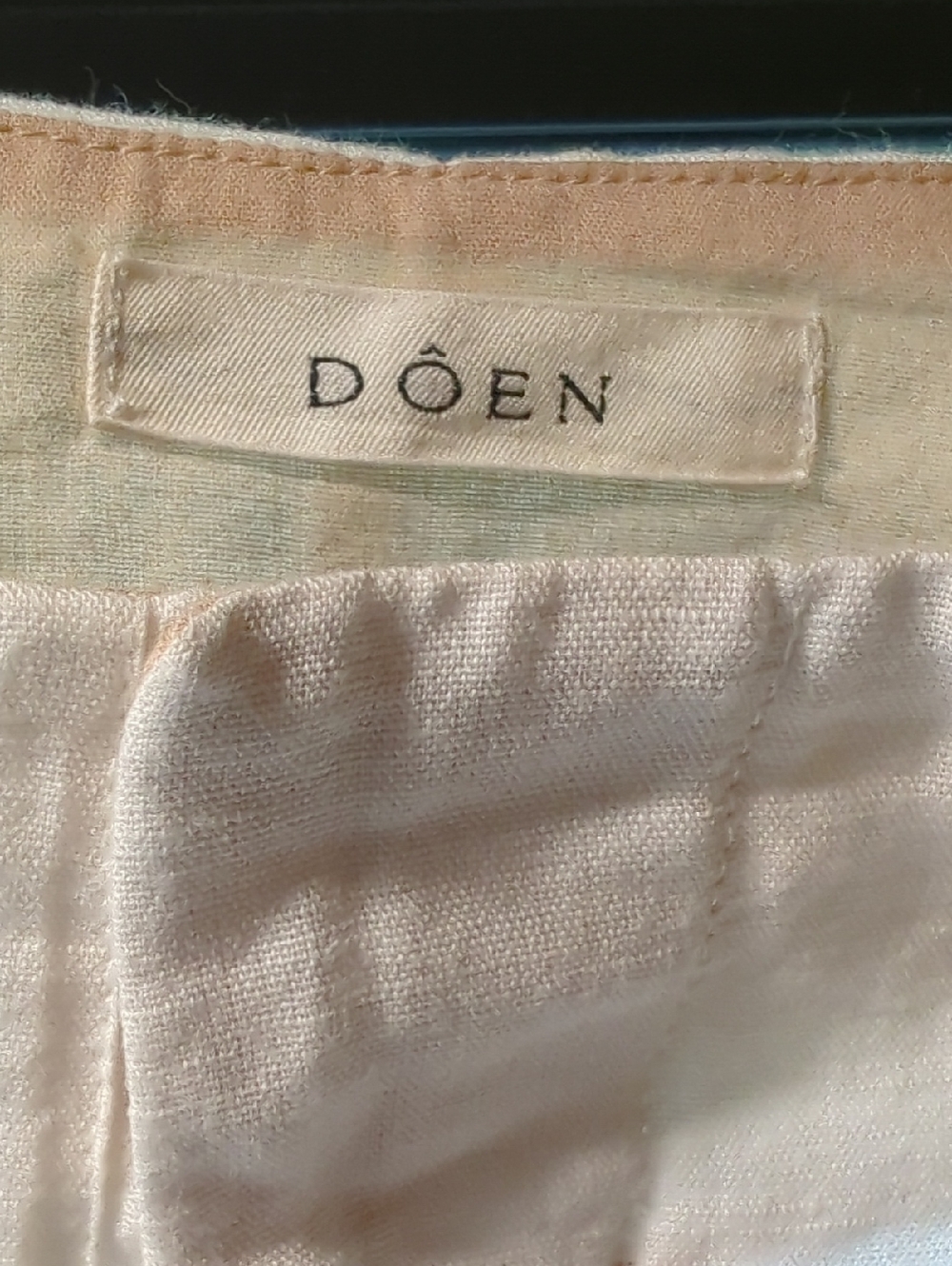 EUC Sz 6 Doen Ivory High-Waist Tapered Cotton/ Linen Pants - Picture 5 of 8